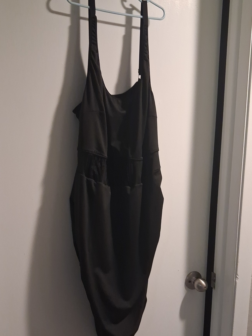 Black Sleeveless Midi Dress with sheer mid section